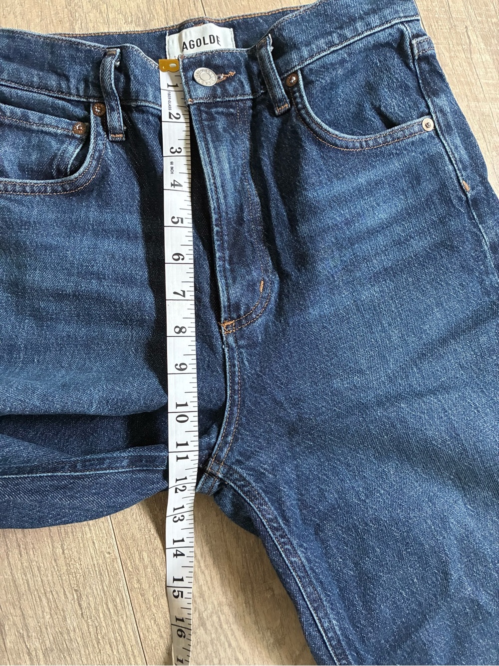 Agolde REN Classic High-Rise Cropped Wide Leg Jeans Medium Blue Size 25 - Picture 8 of 10